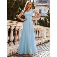 Modré dlouhé společenské šaty na svatbu 38-40