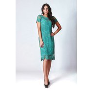 Zelené krátké krajkové šaty 42
