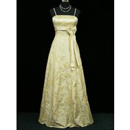 Zlaté dlouhé svatební šaty společenské 42-44
