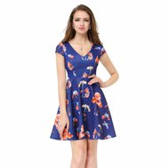 Modré krátké letní šaty 40-42