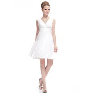 Bílé krátké svatební šaty pro družičku 44