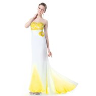 Bílé žluté svatební šaty dlouhé 34 XS MEGA výprodej
