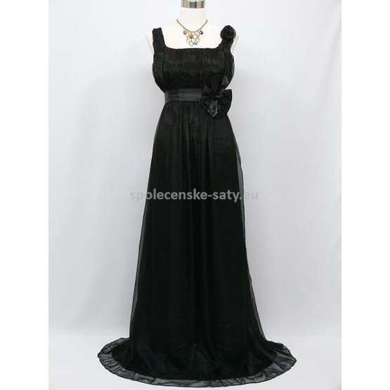 Černé šifonové šaty řecký styl nadměrná velikost i pro těhotné 48-50