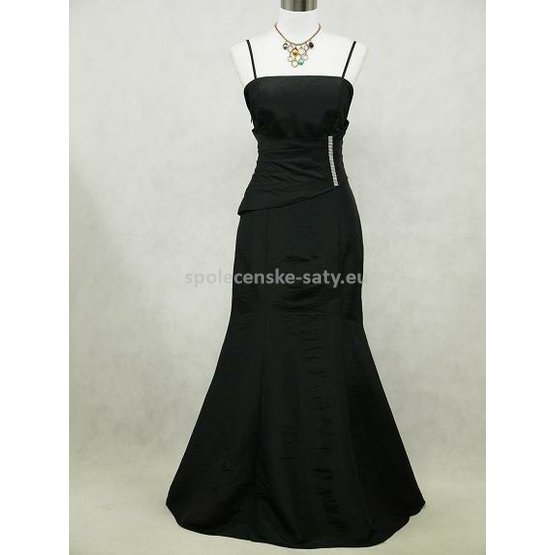 Černé dlouhé elegantní šaty pro matku nevěsty ženicha zeštíhlující 50-52