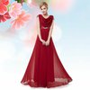 Červené dlouhé společenské šaty s rukávkem na ples 46 XXXL