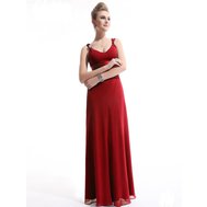 Červené dlouhé společenské plesové svatební šaty 42