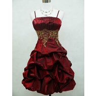 Červené krátké plesové šaty pro baculky 50-52