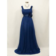 Modré empírové šaty i pro těhotné 48-50 nadměrná velikost