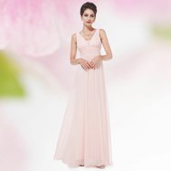 Růžové světlé dlouhé šaty na svatbu 40