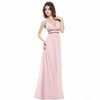 Růžové dlouhé společenské šaty ve stylu řecké bohyně 46 XXXL