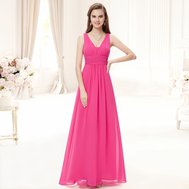 Růžové dlouhé šaty na ramínka na svatbu 46