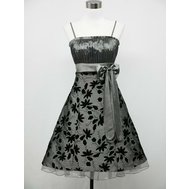 Stříbrné krátké plesové šaty retro 52-54