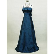 Modré dlouhé plesové šaty 50-52 pro plnoštíhlé