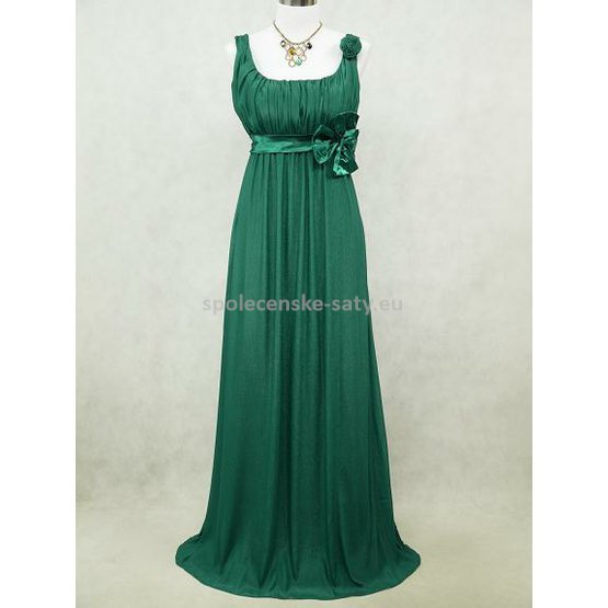 Zelené dlouhé šifonové šaty empírové i pro těhotné v nadměrné velikosti 48-50