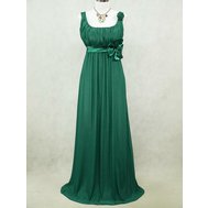 Zelené dlouhé šifonové šaty empírové i pro těhotné 44-46