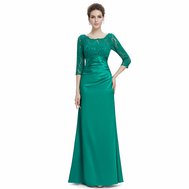 Zelené dlouhé pouzdrové šaty s rukávem elegantní 34