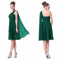 Zelené krátké šaty na rameno i pro těhotné 46