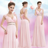 Růžové dlouhé šaty ve stylu řecké bohyně 46