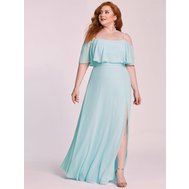 Modré světlé dlouhé šaty na svatbu 48