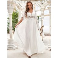 Bílé dlouhé svatební šaty antické 34