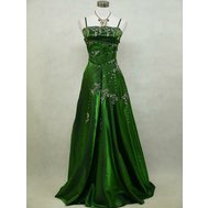Zelené dlouhé plesové šaty pro baculky 50-52