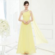 Žluté dlouhé šaty na rameno i pro těhotné 46